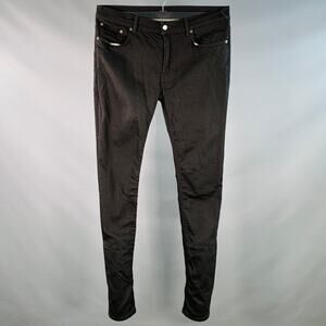 ACNE STUDIOS Size 35 Black Denim Straight Slim Five Pockets Jeans